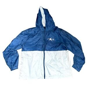 Air Jordan Essentials Woven Windbreaker Jacket Mens 2XL Blue White Mesh Full Zip
